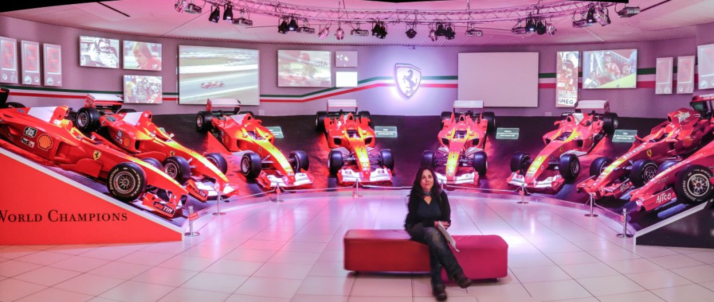 Hall of fame with all the F1 cars ending with Schumacher's car on the right.