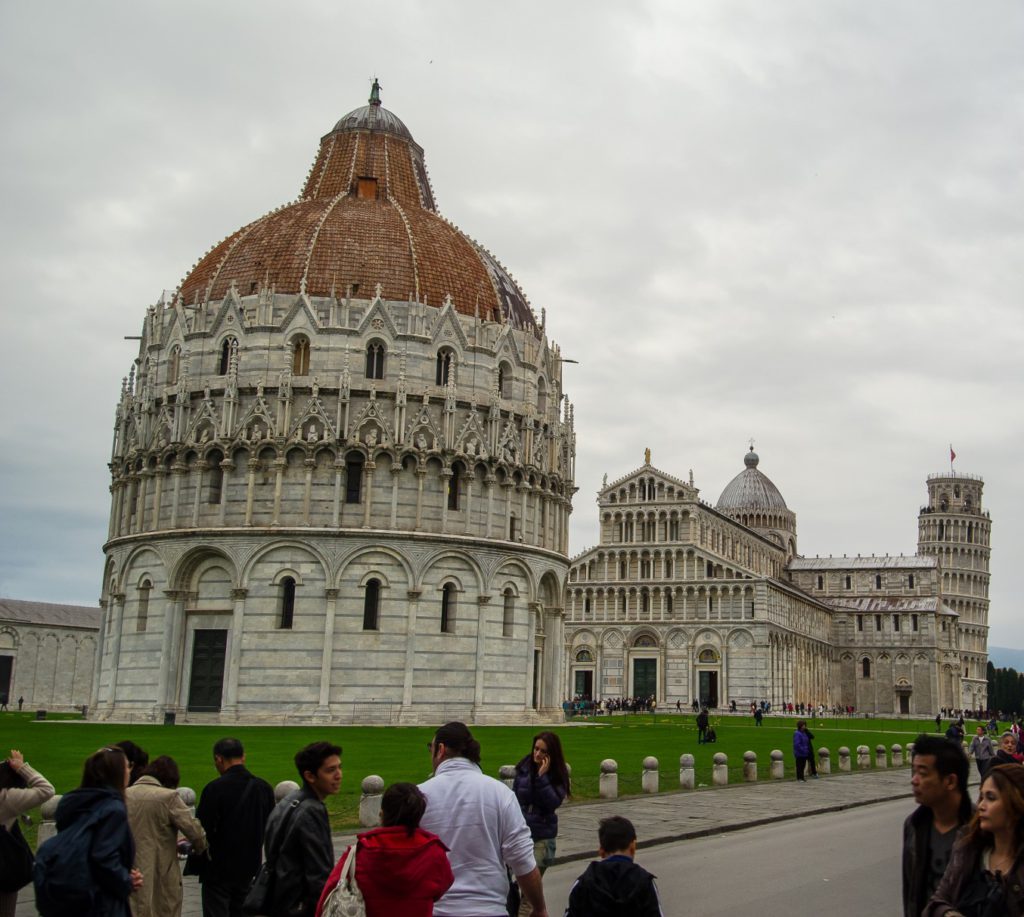 It is only when there that you realise how much the tower is leaning. The other buildings are also in some state of sinking.