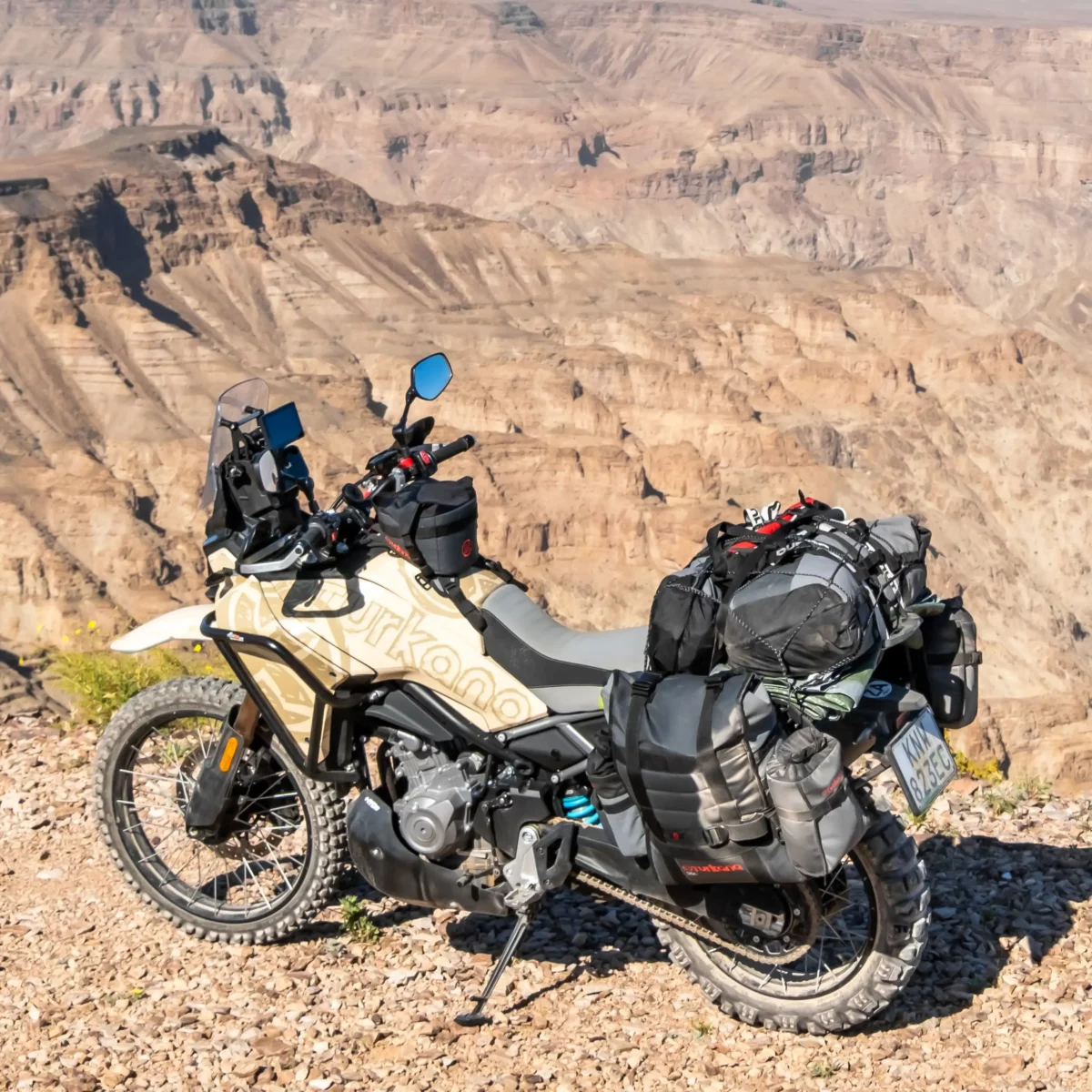 The world's best motorcycle adventure riding soft luggage baggage bags. Turkana Gear HippoHips