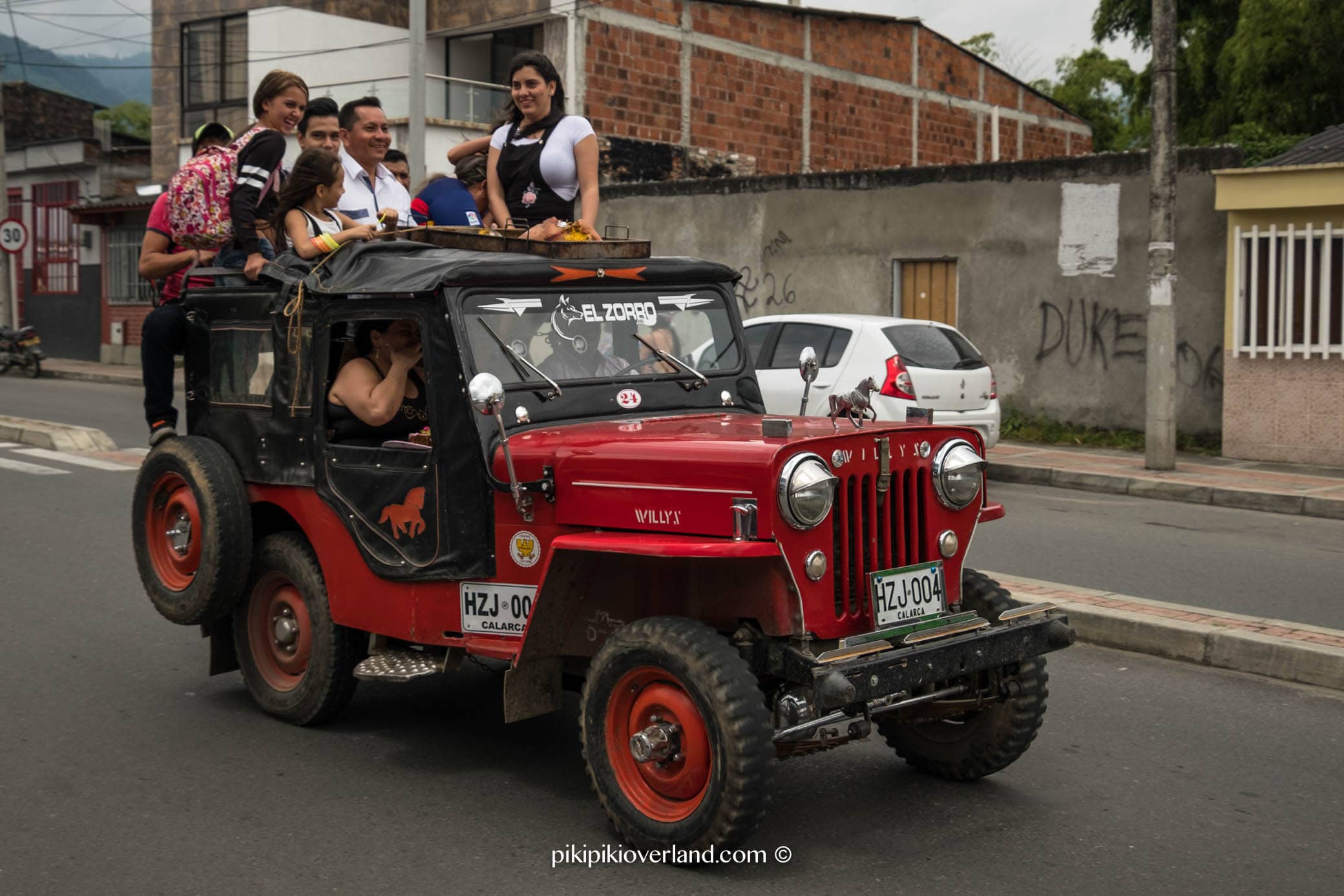 Colombia Willy Jeep Yipao taxi people to and from rural areas and coffee farms