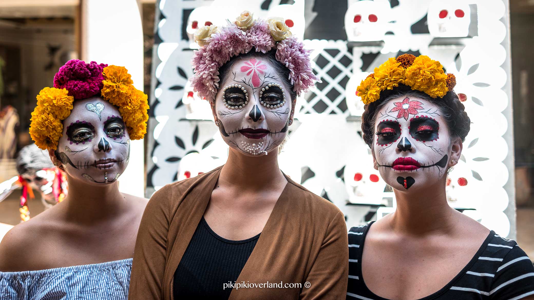 Beautiful face paintings for Day of the Dead festival in Mexico 