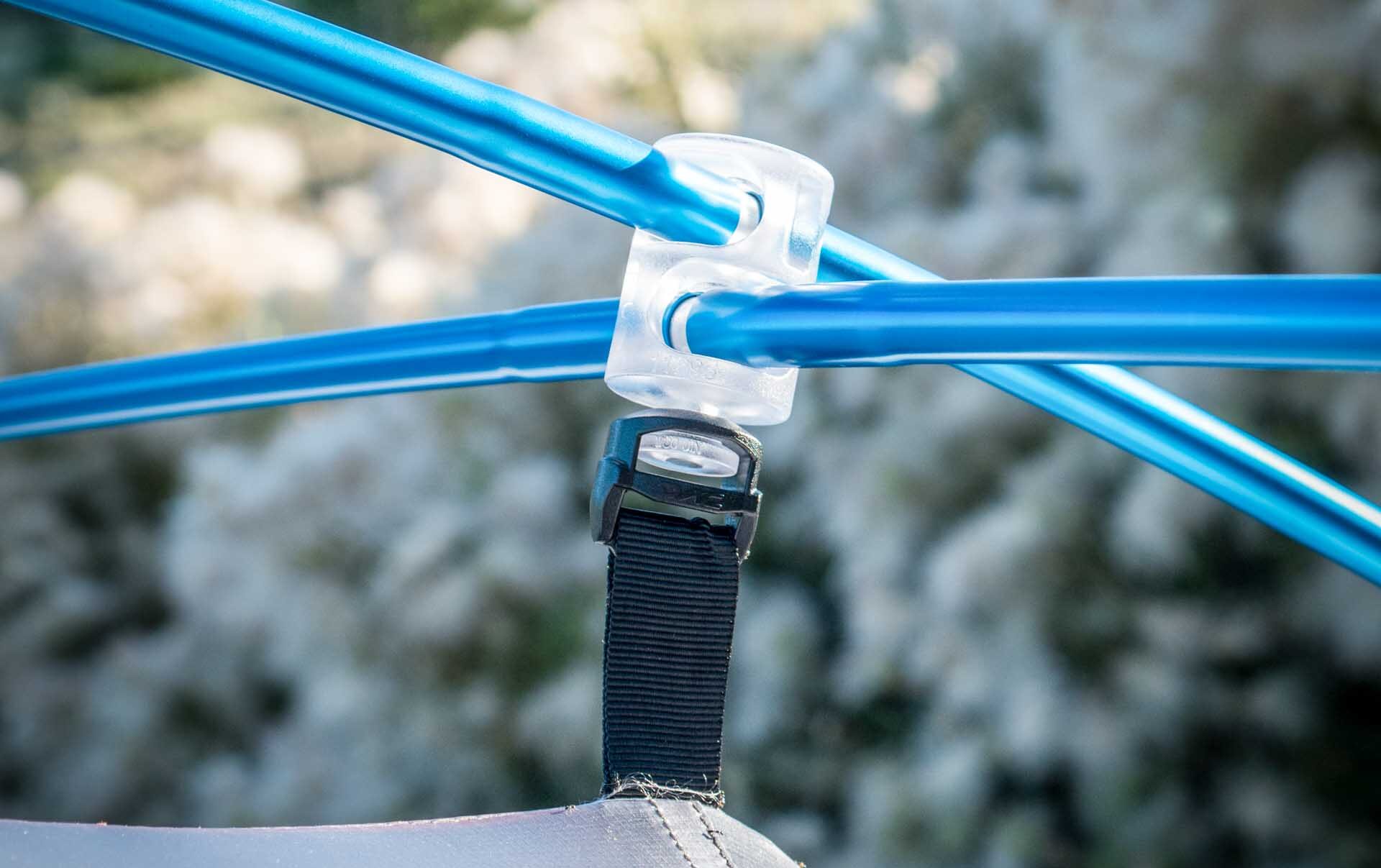 DAC Sunflower and Swivel connecting cross and the DAC Featherlite NSL aluminium shock-corded frame are about the best in the business.
